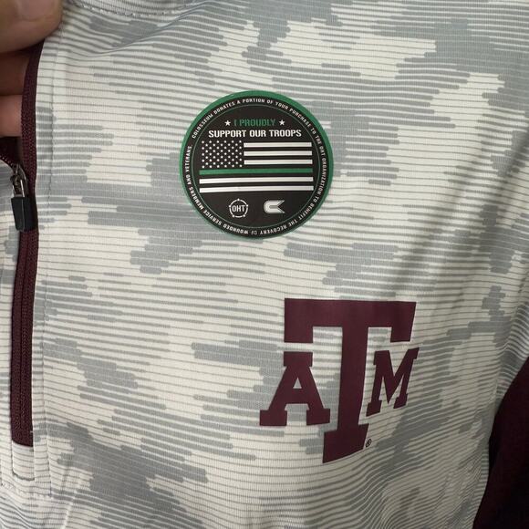 Men's Colosseum Camo Texas A&M Aggies OHT Military Appreciation Quarterzip, XL - Picture 7 of 8